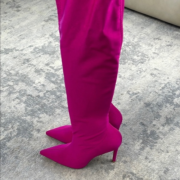 New Stuart Weitzman Ultrastuart Legging 100 Boot Fuchsia Pink OTK Sexy Sz 7.5 - Picture 5 of 15